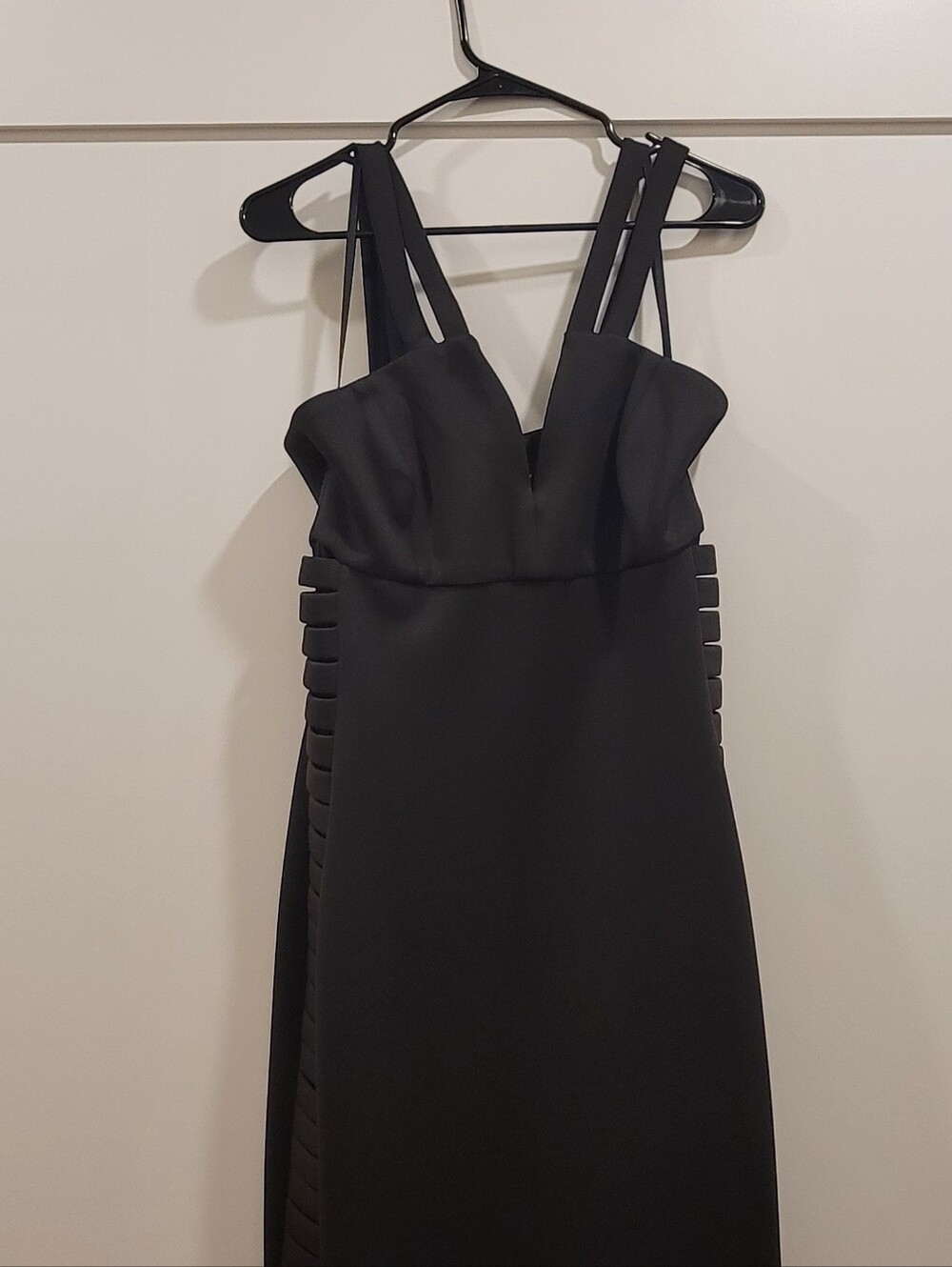 Womens Black Bodycon Dress With Double Strap